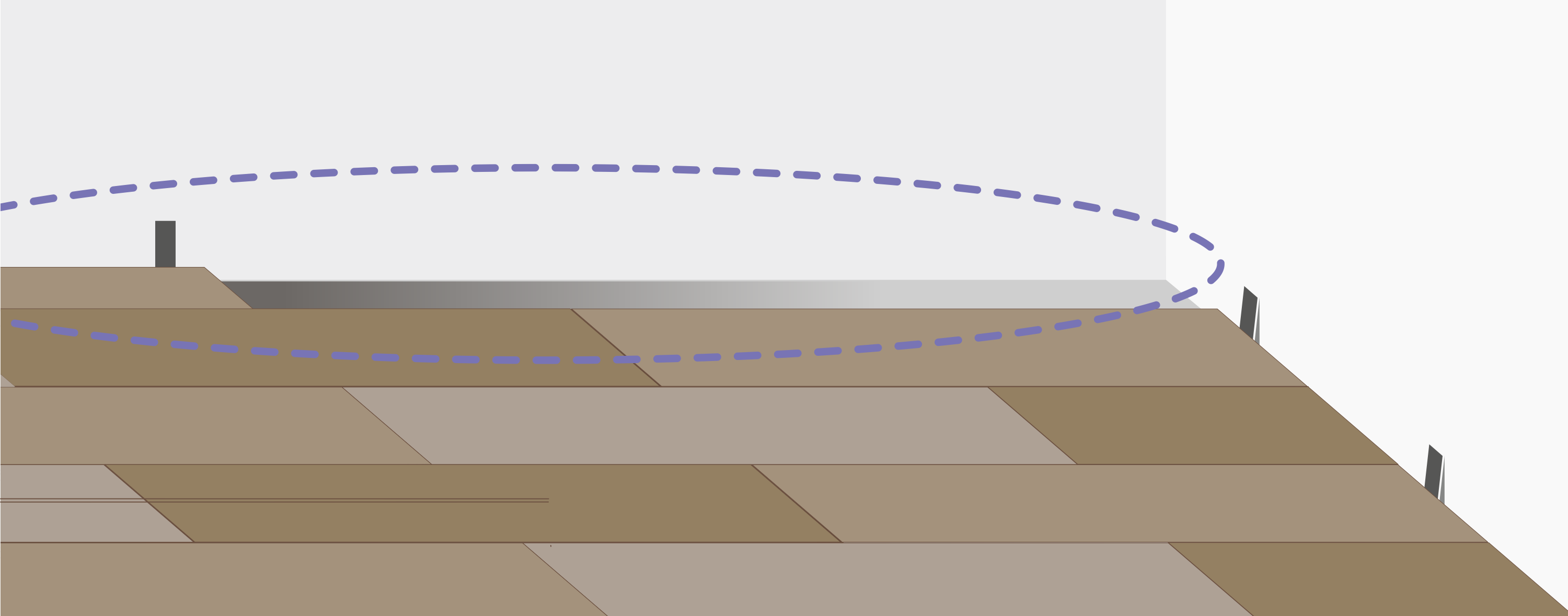 Продолжайте укладку аналогично до противоположной стены. Если планка последнего ряда не подходит по ширине, подрежьте ее, учитывая расширительный зазор.
